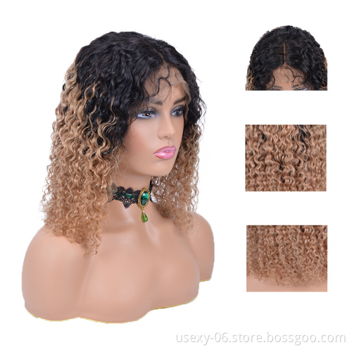 Free Sample Drop Shipping Cheap Short Straight Blonde For Black Women Human Hair  Lace Front Bob Wig